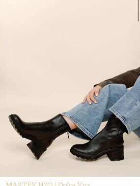 Waterproof Black Leather Boots